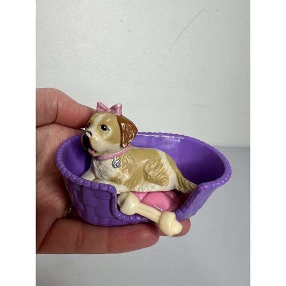 Vtg Kenner Littlest Pet Shop Dog St. Bernard w/ Basket & Bone